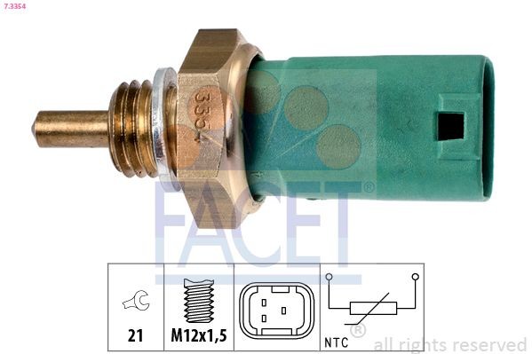 FACET 7.3354: Kylvätsketemperatursensor M12x1,5, Made in Italy - OE Equivalent
