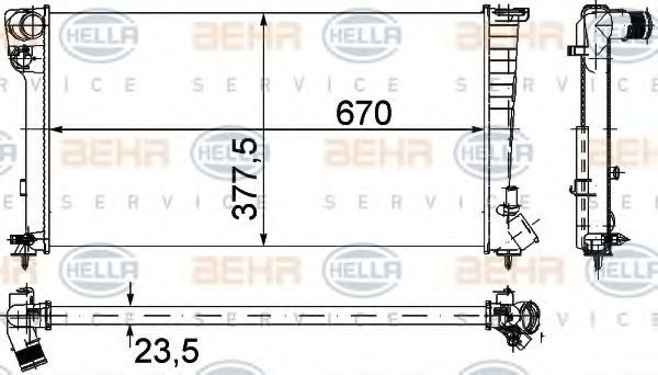 HELLA 8MK 376 715-524: Radiaator, mootorijahutus