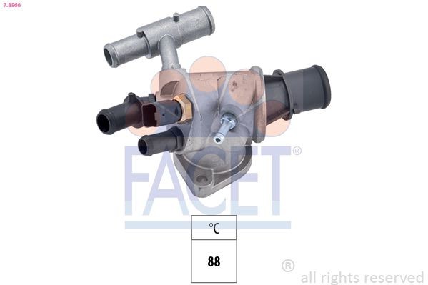 FACET 7.8534S: Termostaat, Jahutusvedelik 80, 88°C, 54mm, ilma tihendita, Made in Italy - OE Equivalent