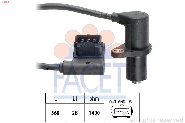 FACET 9.0085: Tunnistin, nokka-akselin ajoitus Made in Italy - OE Equivalent