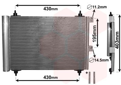 VAN WEZEL 09005241: Condensator, climatizare cu acceasorii, cu uscator, *** IR PLUS ***