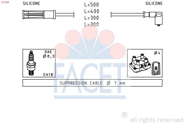 FACET 4.8655: Set cablaj aprinder Made in Italy - OE Equivalent