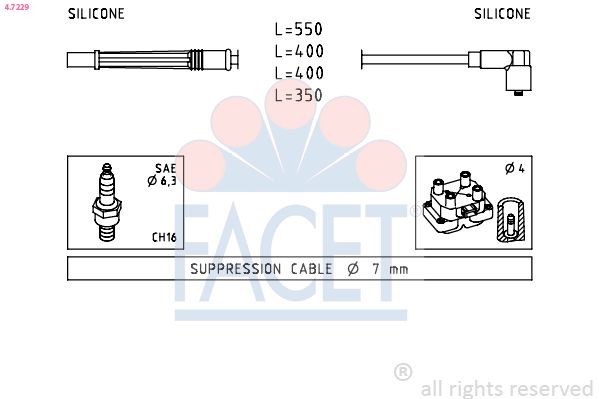 FACET 4.7229: Süütesüsteemikomplekt Made in Italy - OE Equivalent