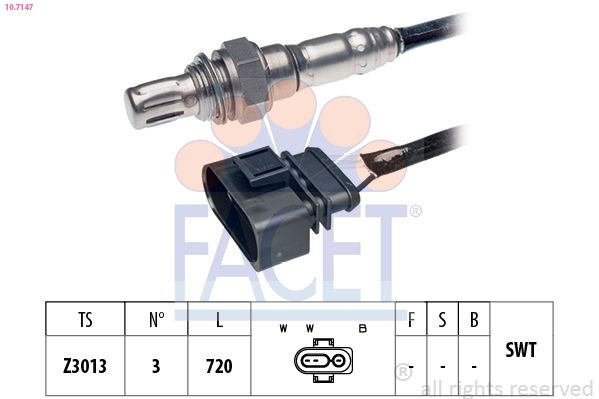 FACET 10.7147: Sonda Lambda Made in Italy - OE Equivalent