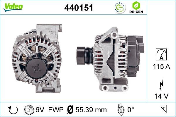 VALEO 440151: Generátor 115A, REMANUFACTURED PREMIUM