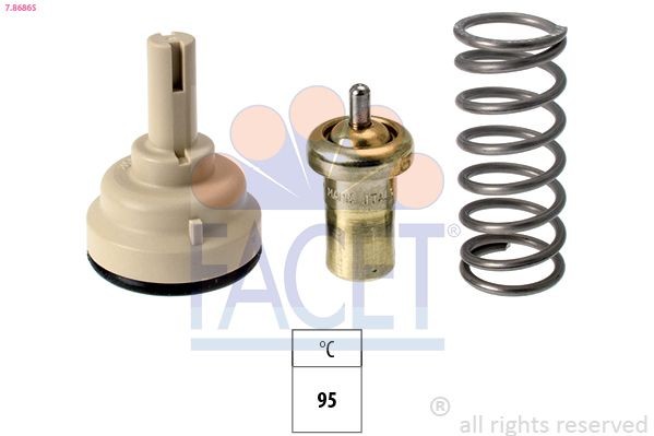 FACET 7.8686S: Termostaat, Jahutusvedelik 95°C, ilma tihendita, Made in Italy - OE Equivalent