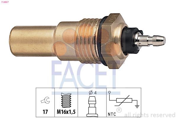 FACET 7.3057: Andur, Jahutusvedeliku temp. M16x1,5, Made in Italy - OE Equivalent