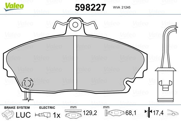 VALEO 598227: Piduriklotsid Esisild