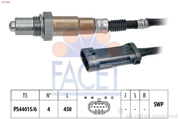 FACET 10.7282: Sonda Lambda Made in Italy - OE Equivalent