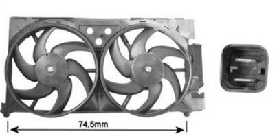 VAN WEZEL 0903751: Ventola radiatore 335mm, con motore elettrico, con telaio ventola radiatore (telaio)