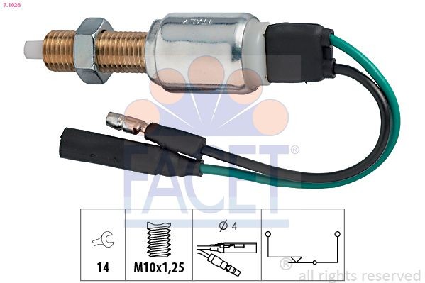 FACET 7.1026: Bremžu signāla slēdzis Made in Italy - OE Equivalent