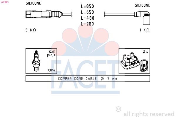 FACET 4.7223: Set cablaj aprinder Made in Italy - OE Equivalent