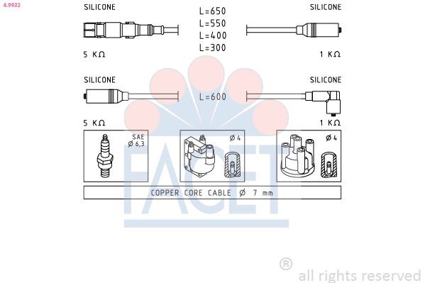 FACET 4.9932: Süütesüsteemikomplekt Made in Italy - OE Equivalent