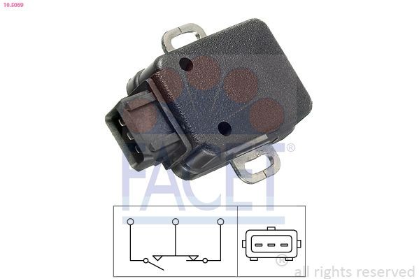 FACET 10.5069: Senzor, pozitie clapeta acceleratie Made in Italy - OE Equivalent
