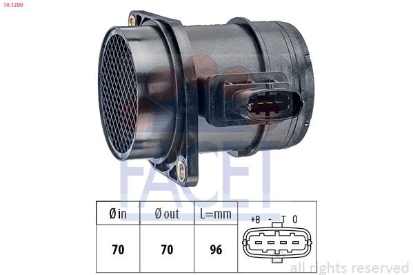 FACET 10.1299: Senzor debit aer Made in Italy - OE Equivalent