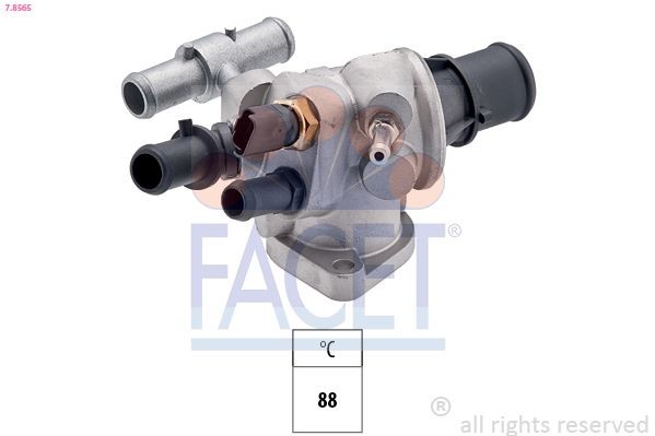 FACET 7.8534: Termostaat, Jahutusvedelik 80, 88°C, 54mm, koos tihendiga, Made in Italy - OE Equivalent