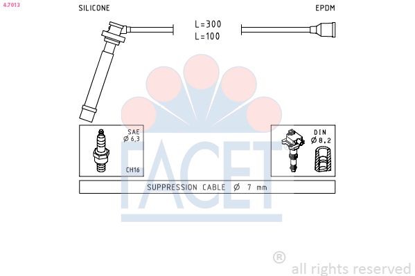 FACET 4.7013: Süütesüsteemikomplekt Made in Italy - OE Equivalent
