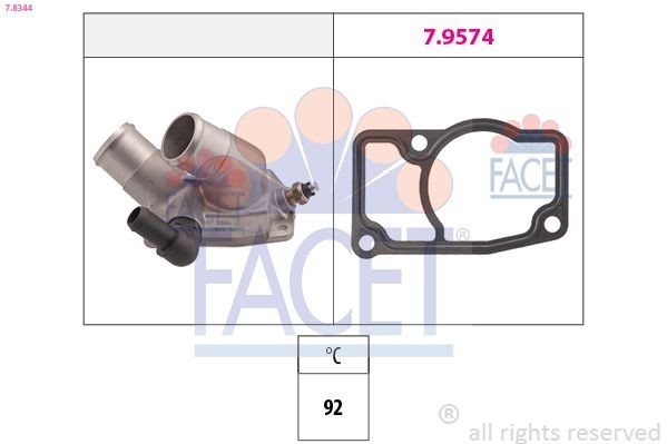 FACET 7.8344: Thermostat d'eau 92°C, Made in Italy - OE Equivalent
