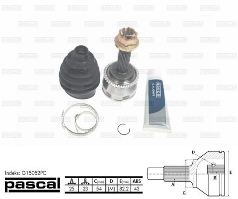 PASCAL G15052PC: Set articulatie, planetara spre roata