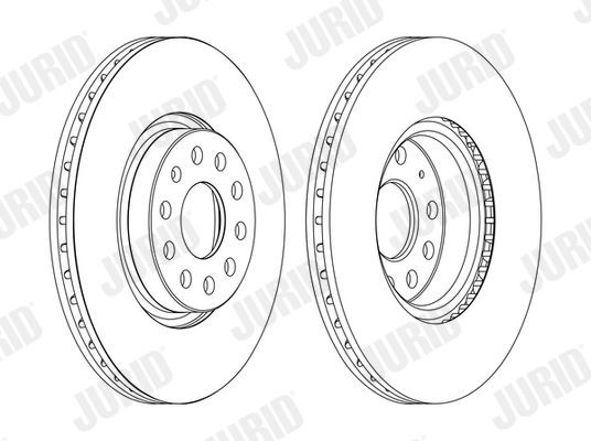 JURID 562384J: Piduriketas Ø: 324mm, õhutusega, Ø: 324mm, õlitatud, koos kruvidega