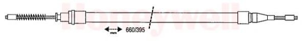 BENDIX 431180B: Tross, seisupidur taga paremal, taga vasakul, 660mm