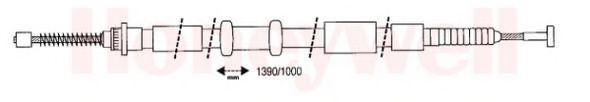 BENDIX 432017B: Tross, seisupidur taga paremal, 1390mm