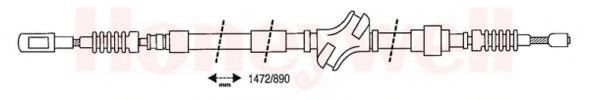 BENDIX 432062B: Tross, seisupidur taga vasakul, taga paremal, 1472mm