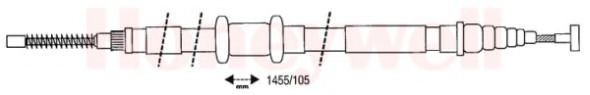 BENDIX 432628B: Tross, seisupidur taga vasakul, 1455mm