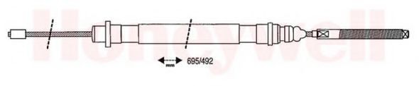 BENDIX 432728B: Tross, seisupidur taga vasakul, 695mm