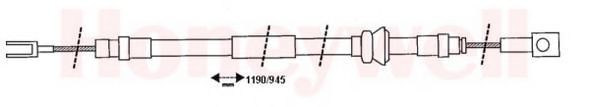 BENDIX 432808B: Cablu, frana de parcare 1190mm