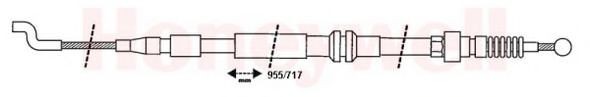 BENDIX 432812B: Żażné lanko parkovacej brzdy vzadu, vzadu vpravo, 955mm