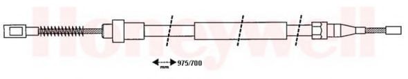 BENDIX 432891B: Cablu, frana de parcare spate stanga, 975mm, 975mm