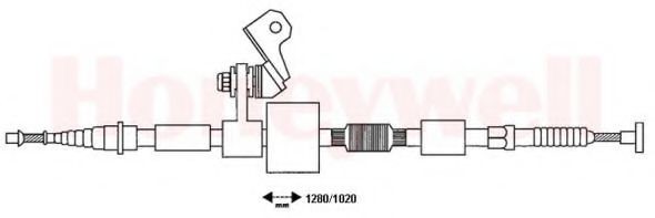 BENDIX 432893B: Tross, seisupidur taga vasakul, 1280mm, 1280mm