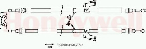BENDIX 433109B: Handbromsvajer Bak, 1830/1873, 1700/1745mm, 1830/1873, 1700/1745mm