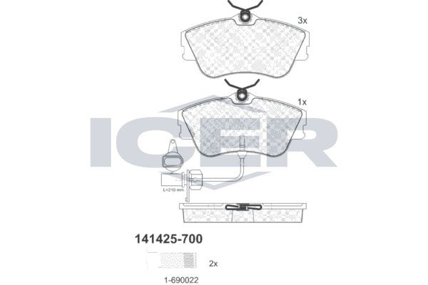 ICER 141425-700: Piduriklotsid