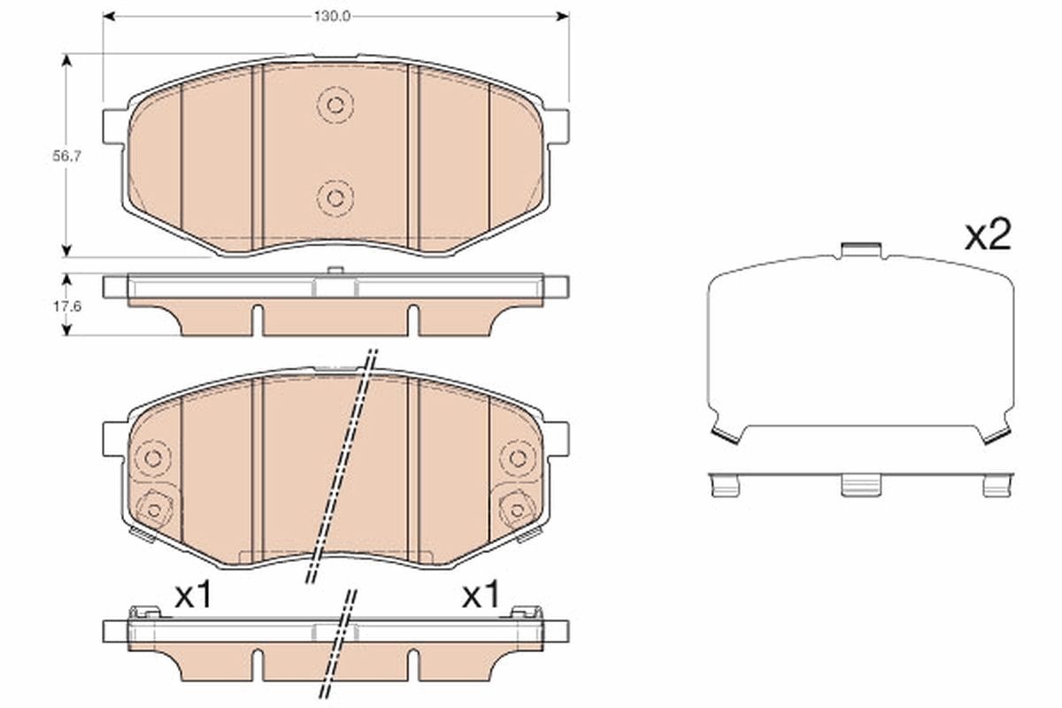 TRW GDB3553: Piduriklotsid