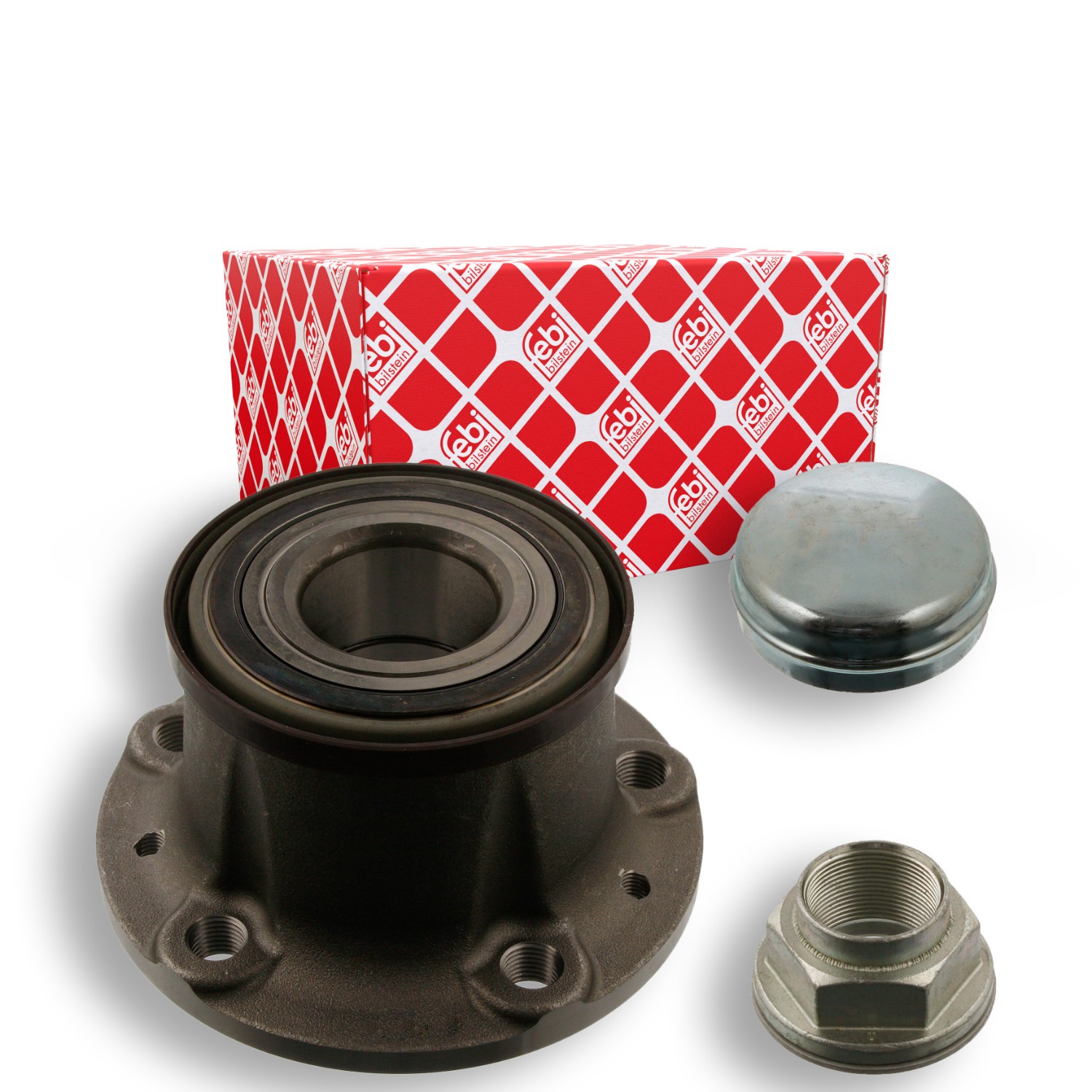 FEBI BILSTEIN 40018: Set rulment roata Axa spate stanga, Axa spate dreapta, cu material de atașare/fixare, Lagar roata integrat in butuc roata, cu senzor magnetic inelar integrat, cu senzor ABS, cu butuc roata