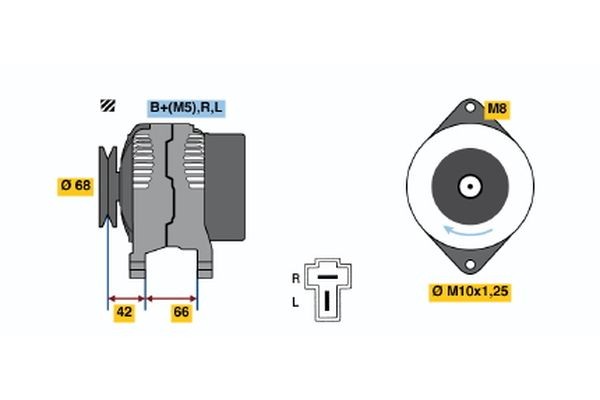 BOSCH 9 121 080 710: Palier de transmission, alternateur