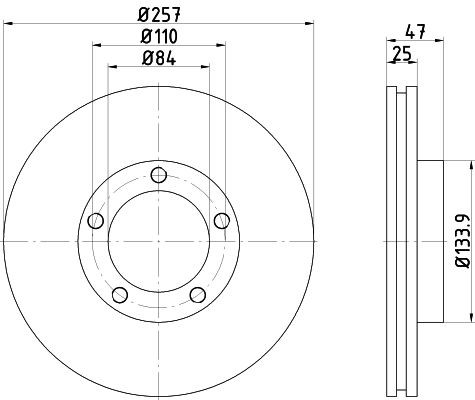 TEXTAR 92050400: Bremžu diski Ø: 257mm, ar iekšējo ventilāciju, Ø: 257mm, bez riteņa rumbas, bez riteņu stiprināšanas skrūvēm