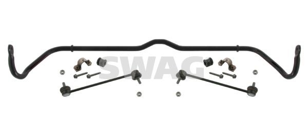 SWAG 30 93 7100: Bara stabilizatoare, suspensie punte fata, cu lagăre din cauciuc, cu bara directie