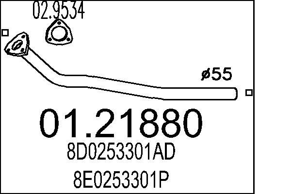 MTS 01.21880: Tubo gas scarico
