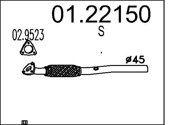MTS 01.22150: Tubo gas scarico