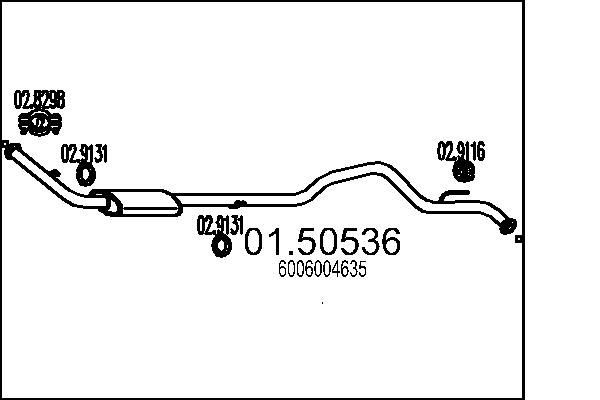 MTS 01.50536: Kesksummuti 2070mm