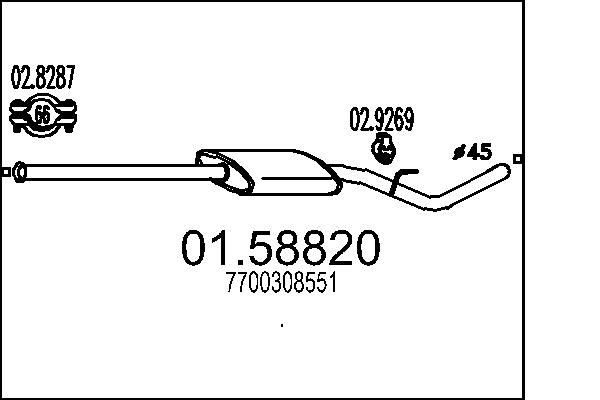 MTS 01.58820: Kesksummuti 1740mm