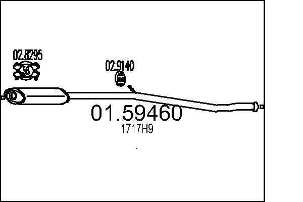 MTS 01.59460: Középső kipufogódob 1835mm