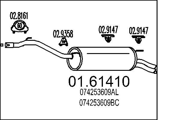 MTS 01.61410: Lõppsummuti 1630mm