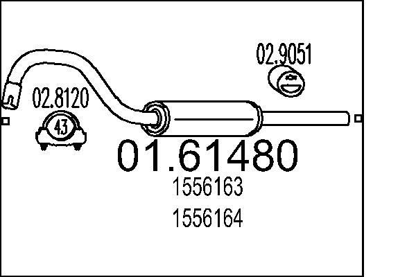 MTS 01.61480: Lõppsummuti 1040mm