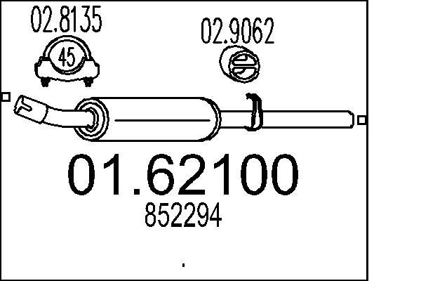 MTS 01.62100: Lõppsummuti 730mm