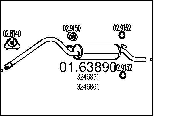 MTS 01.63890: Toba esapament finala 1340mm