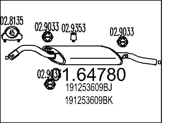 MTS 01.64780: Lõppsummuti 1070mm